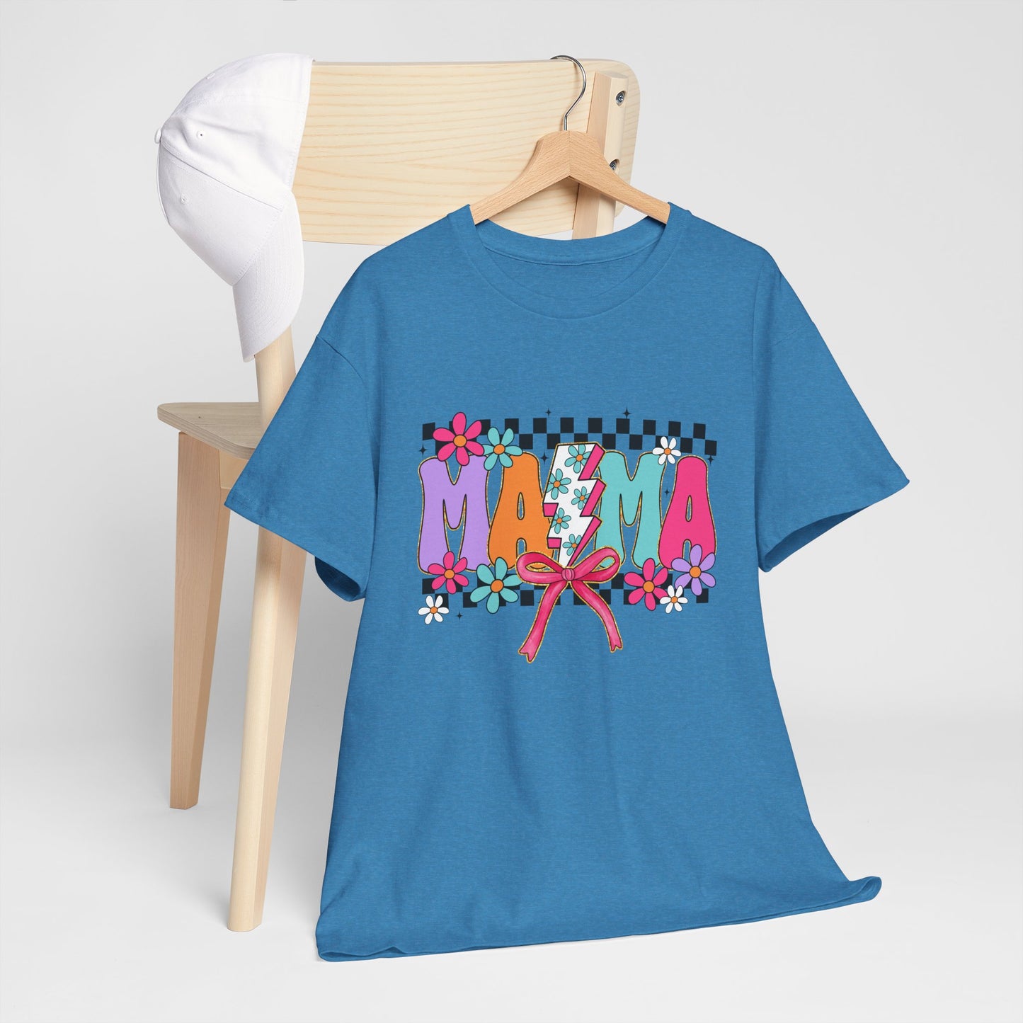 Colorful 'Mama' Floral Unisex Heavy Cotton Tee