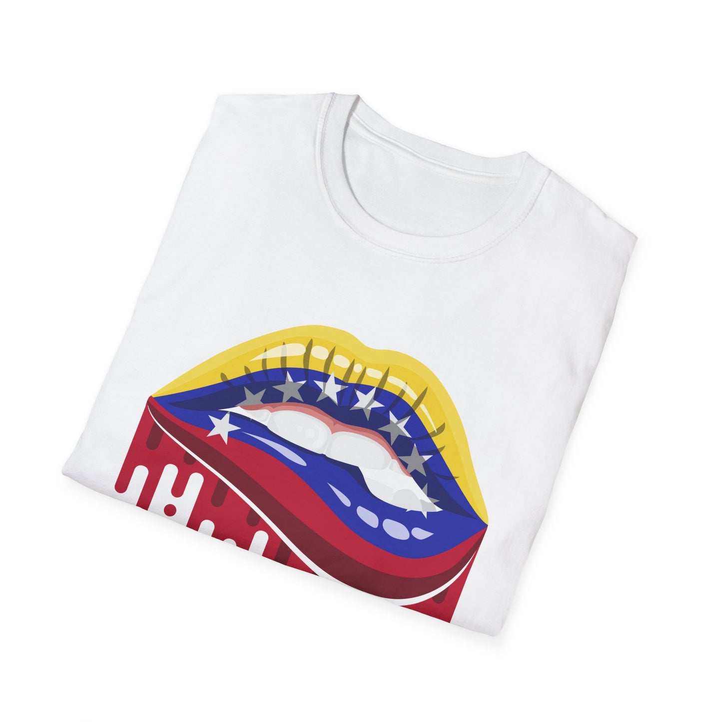 Venezuelan Pride Design with Dripping Paint-Unisex Softstyle T-Shirt