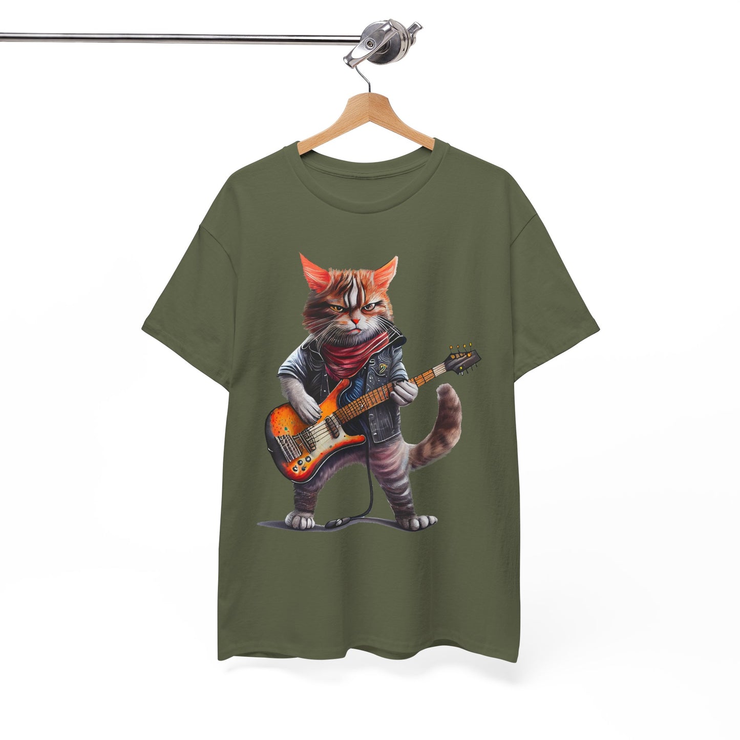 Rockstar Cat Unisex Heavy Cotton Tee