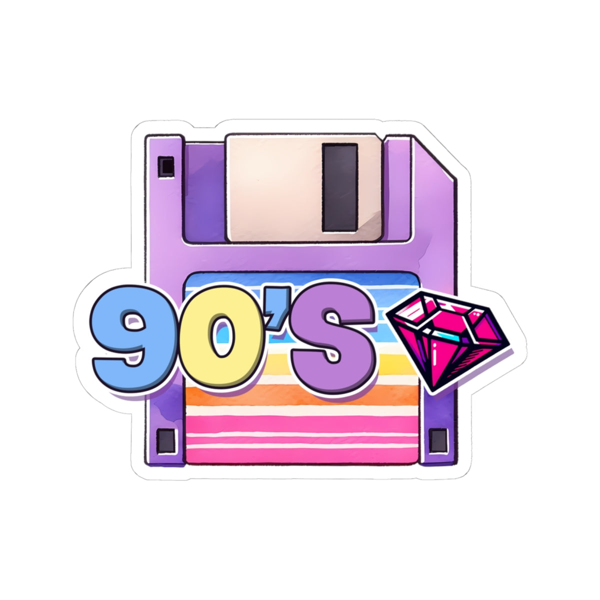 Retro 90's Kiss-Cut Stickers