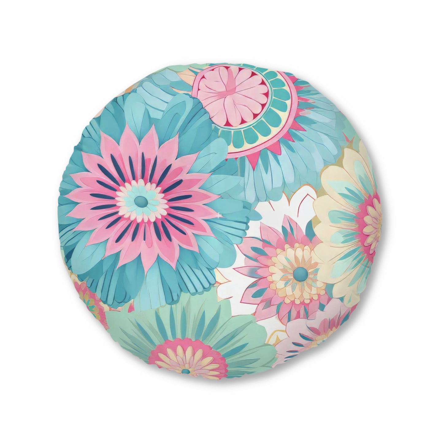 Boho Floral Tufted Floor Pillow