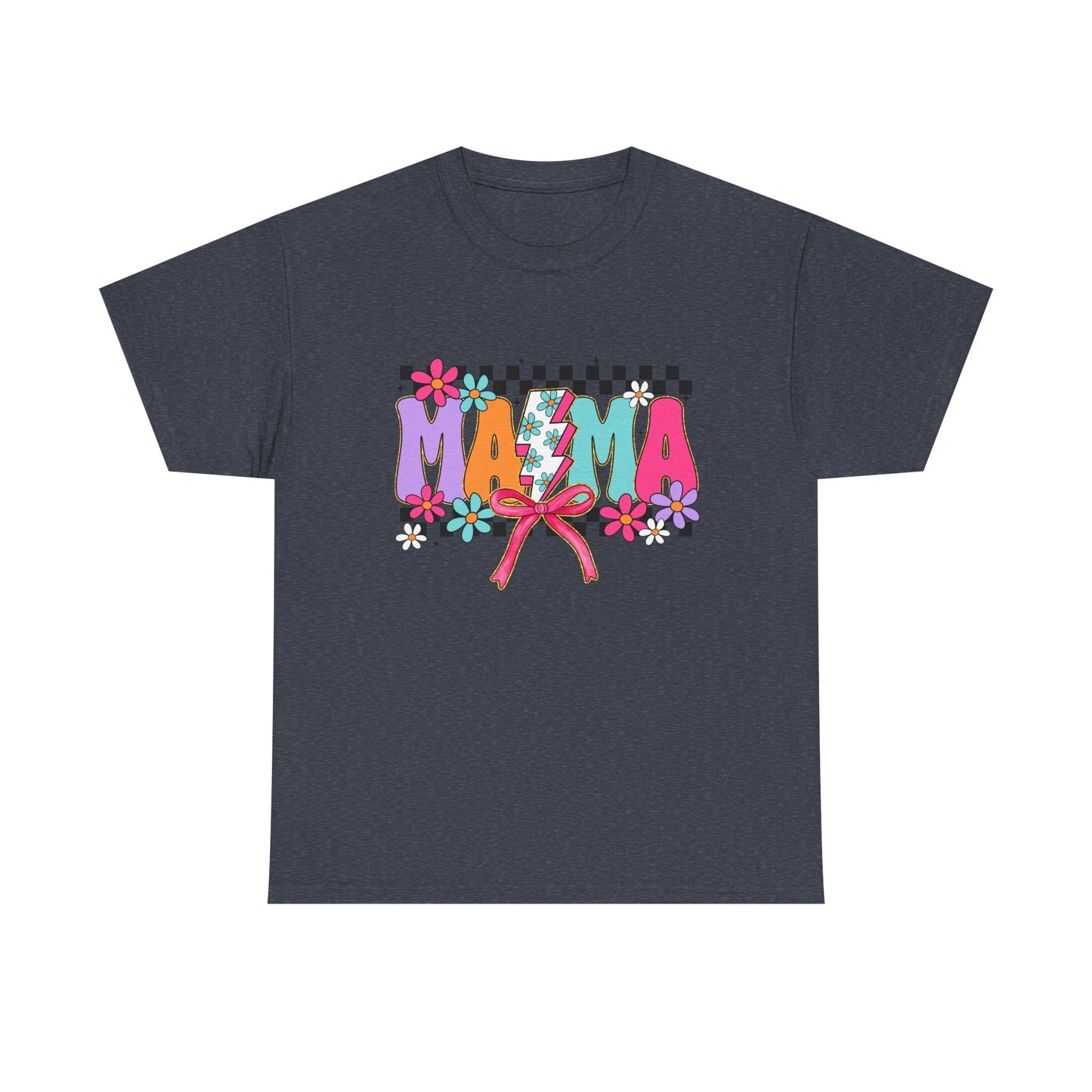 Colorful 'Mama' Floral Unisex Heavy Cotton Tee