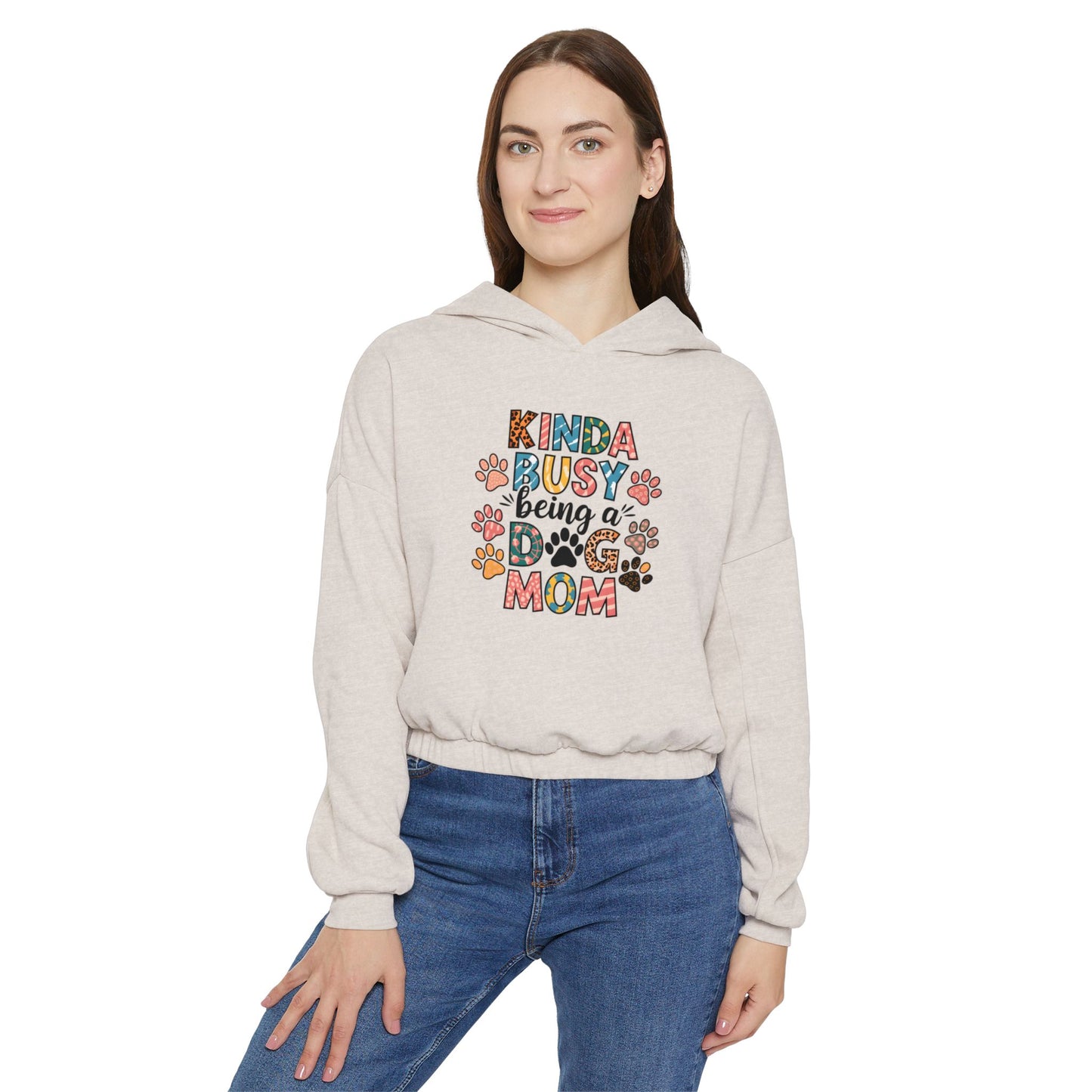Dog Mom Cinched Bottom Hoodie for Dog Lovers