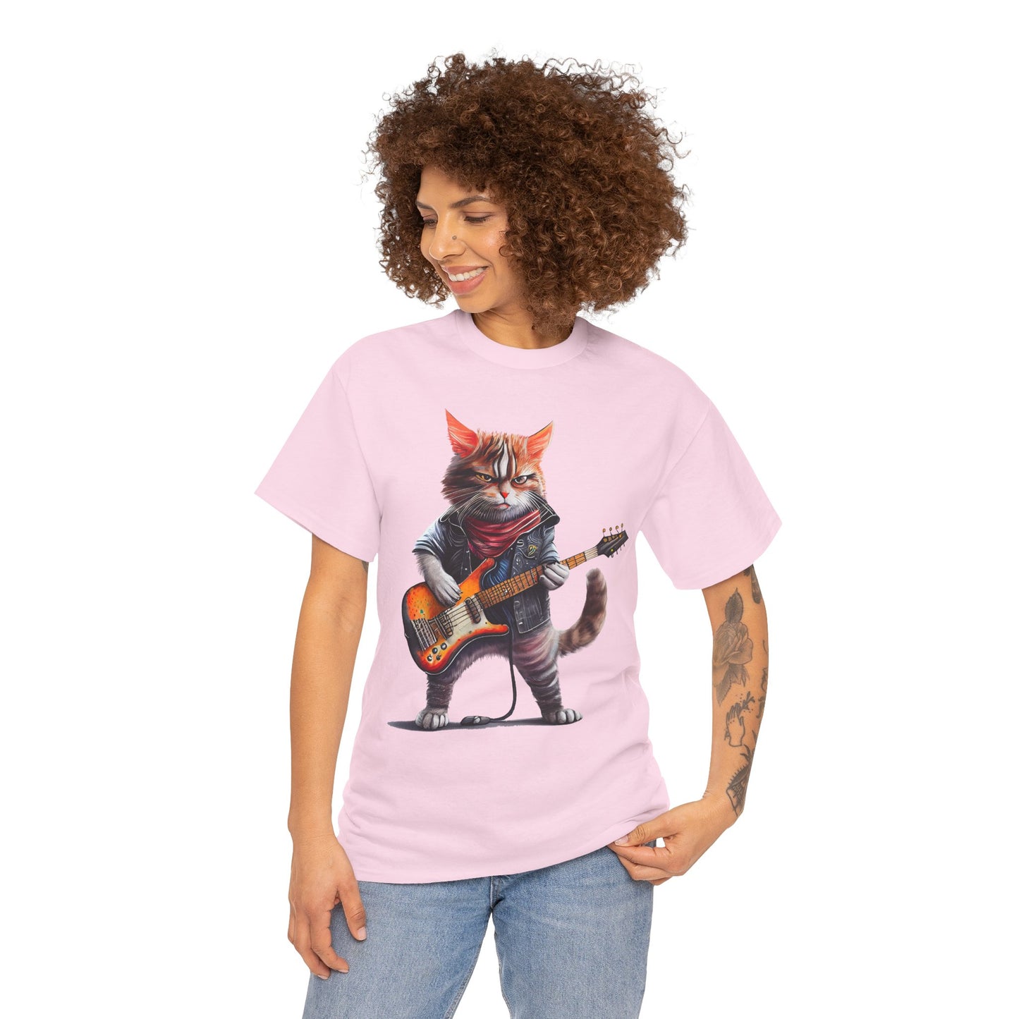 Rockstar Cat Unisex Heavy Cotton Tee