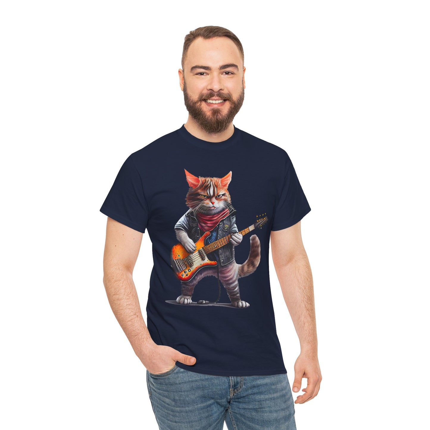 Rockstar Cat Unisex Heavy Cotton Tee