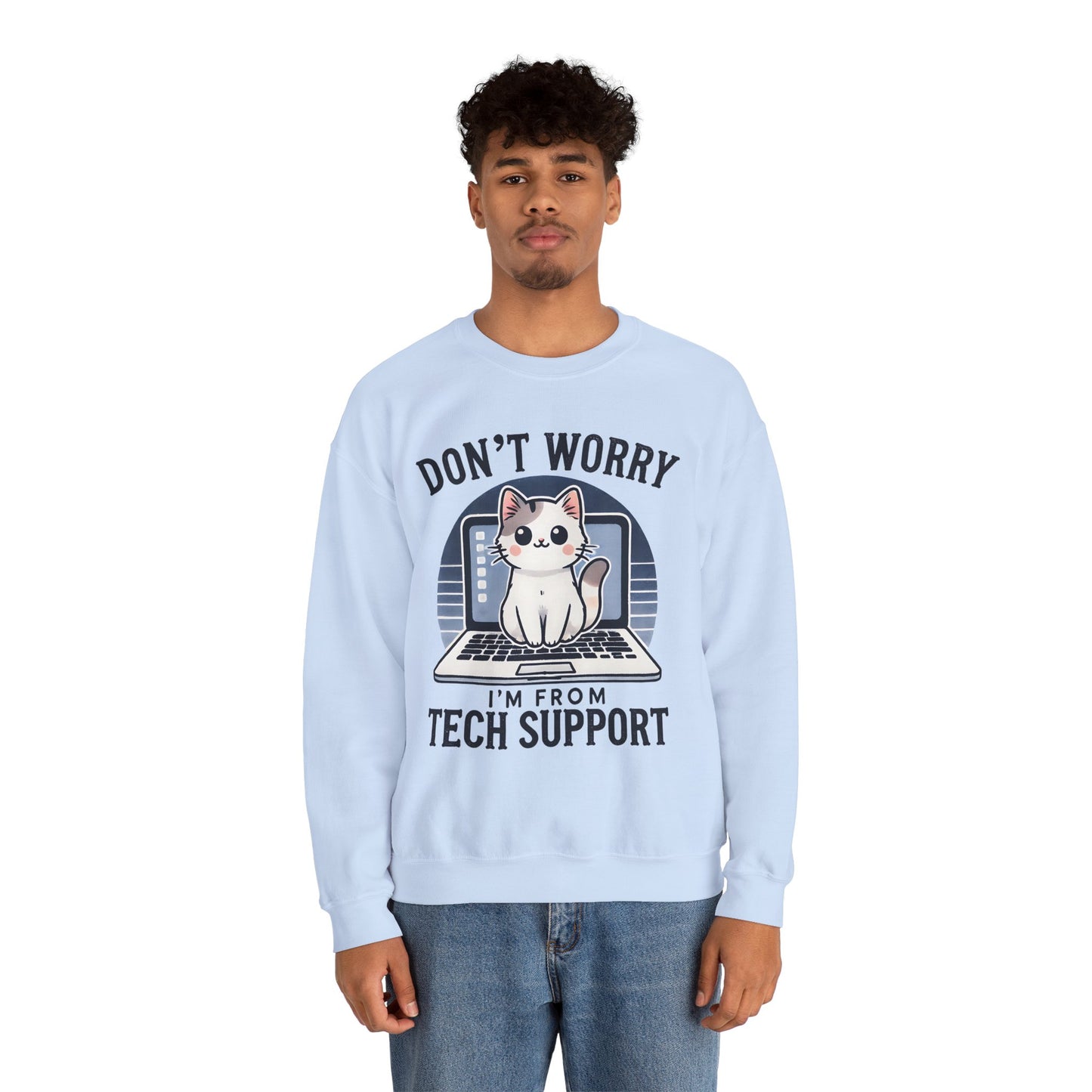 Cat Tech Support Crewneck Sweatshirt