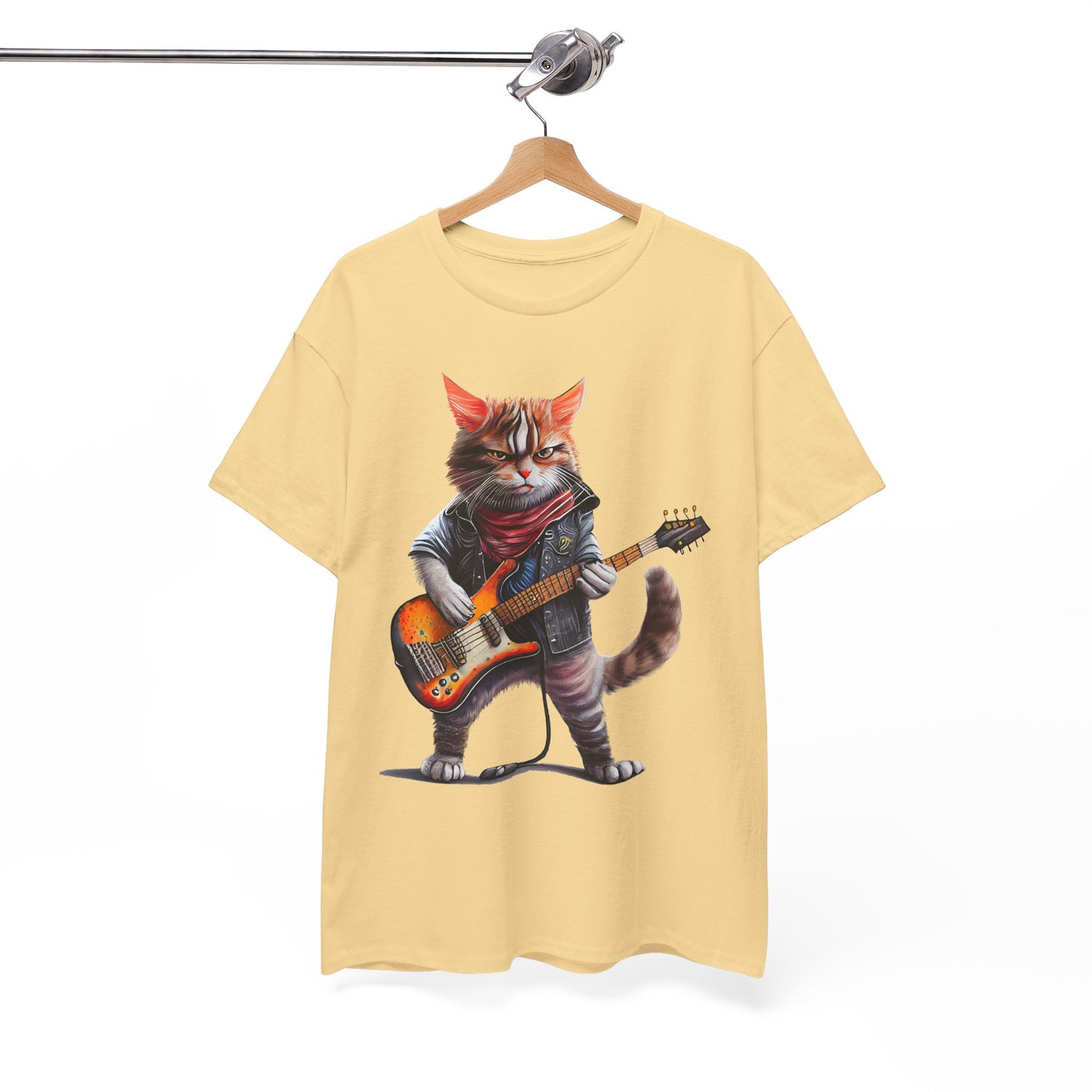Rockstar Cat Unisex Heavy Cotton Tee