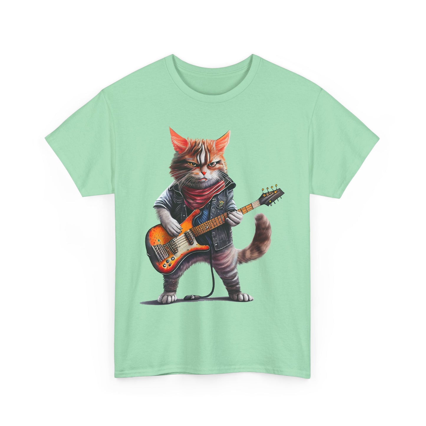 Rockstar Cat Unisex Heavy Cotton Tee