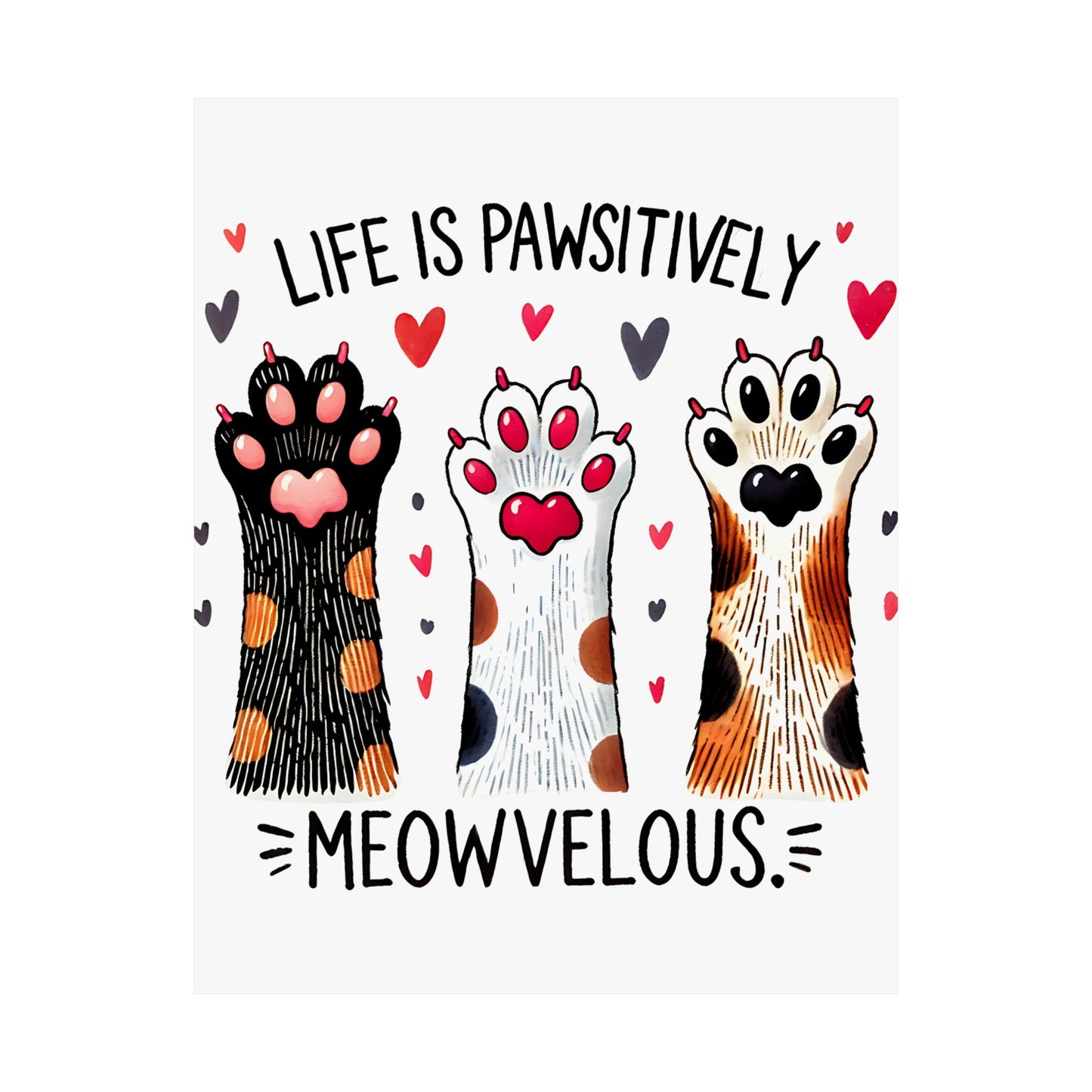 Cute Cat Paw Art Poster