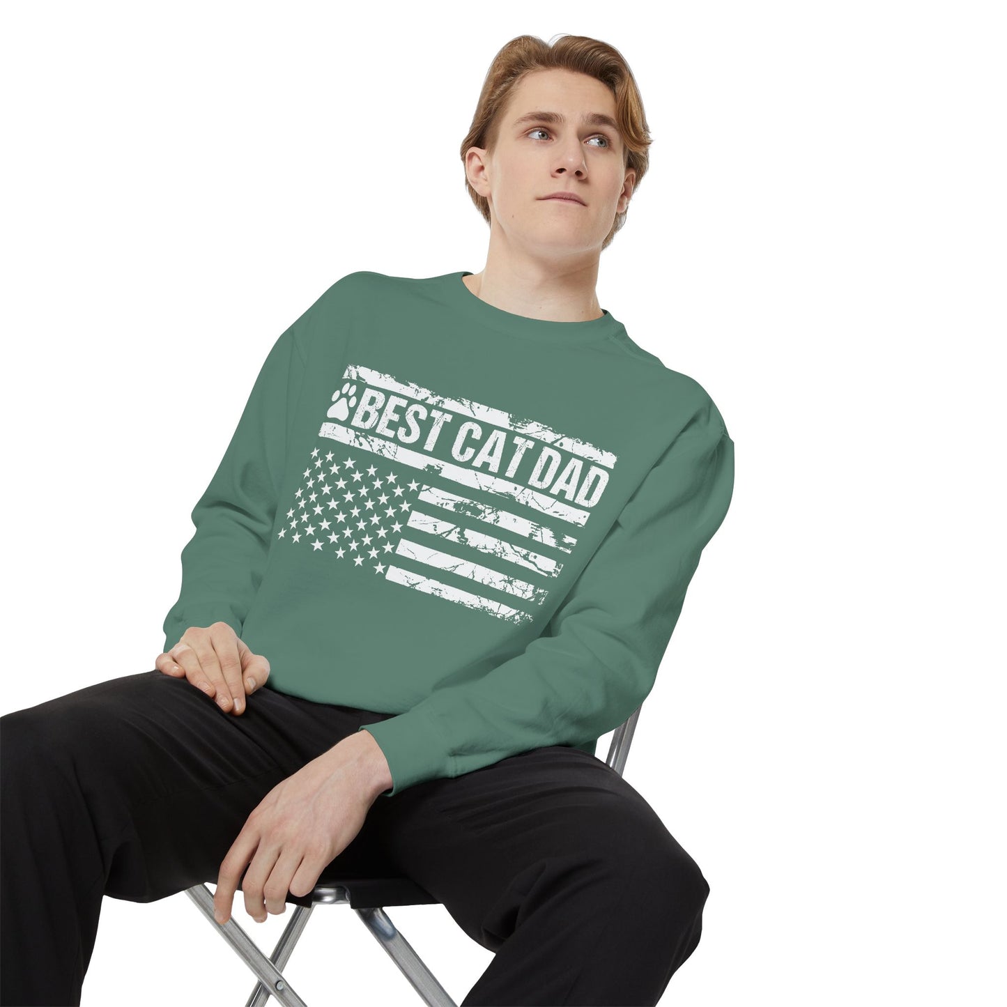 Best Cat Dad Unisex Garment-Dyed Sweatshirt