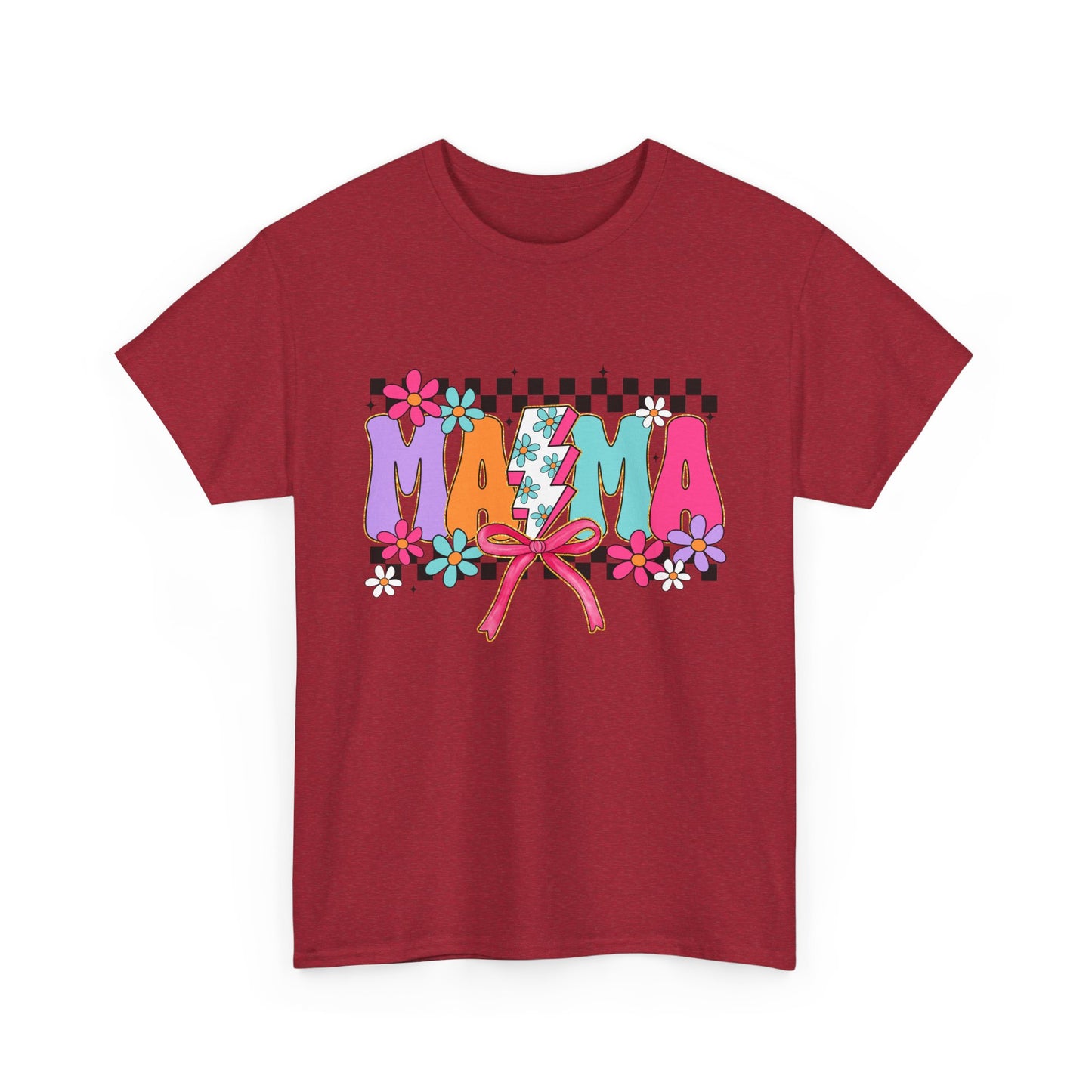 Colorful 'Mama' Floral Unisex Heavy Cotton Tee