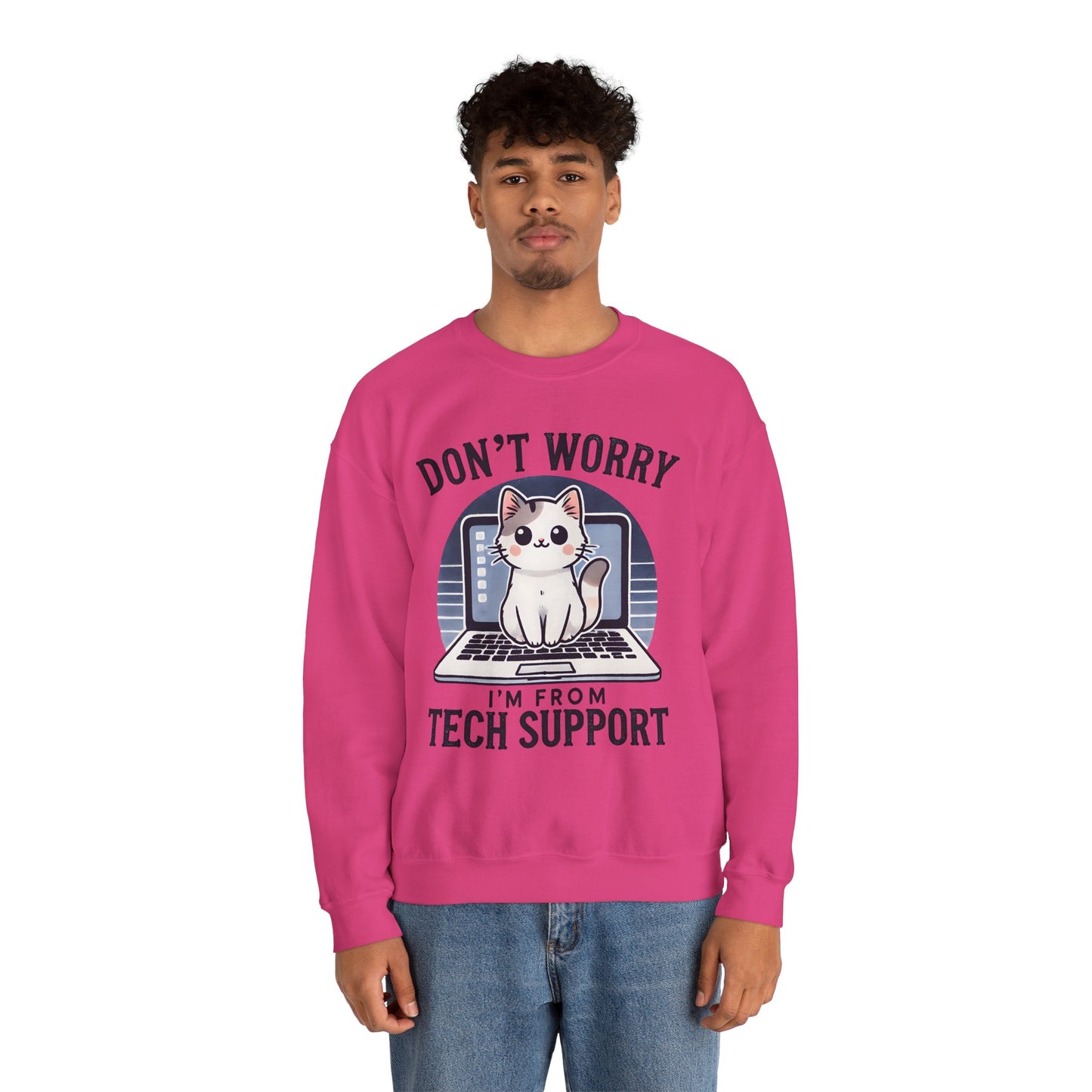 Cat Tech Support Crewneck Sweatshirt