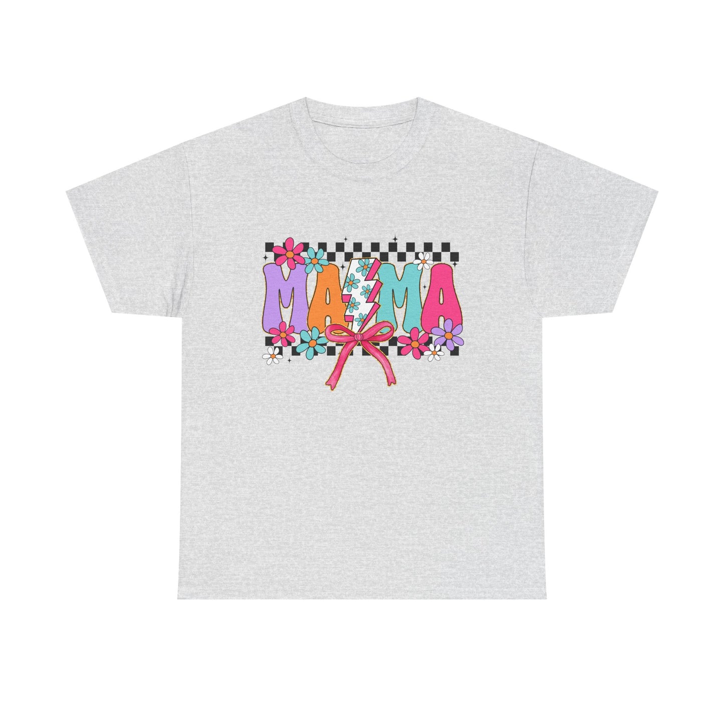 Colorful 'Mama' Floral Unisex Heavy Cotton Tee