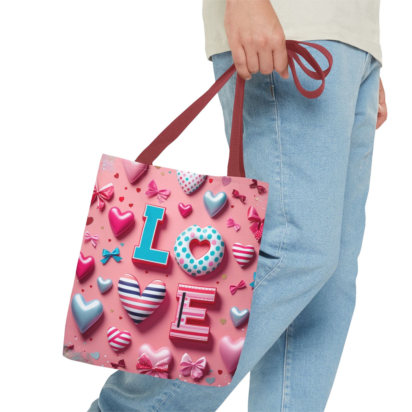 Colorful Love Hearts Tote Bag