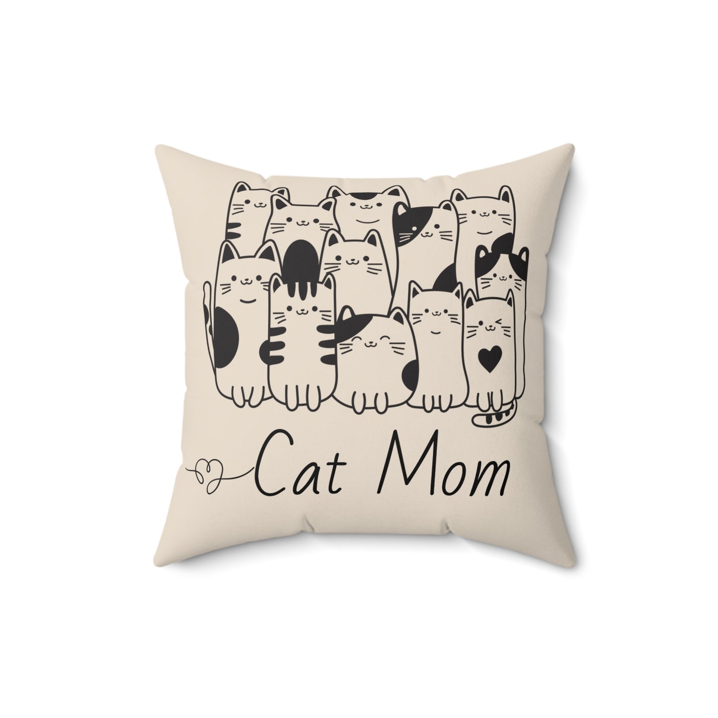 Cute Cat Mom Square Pillow