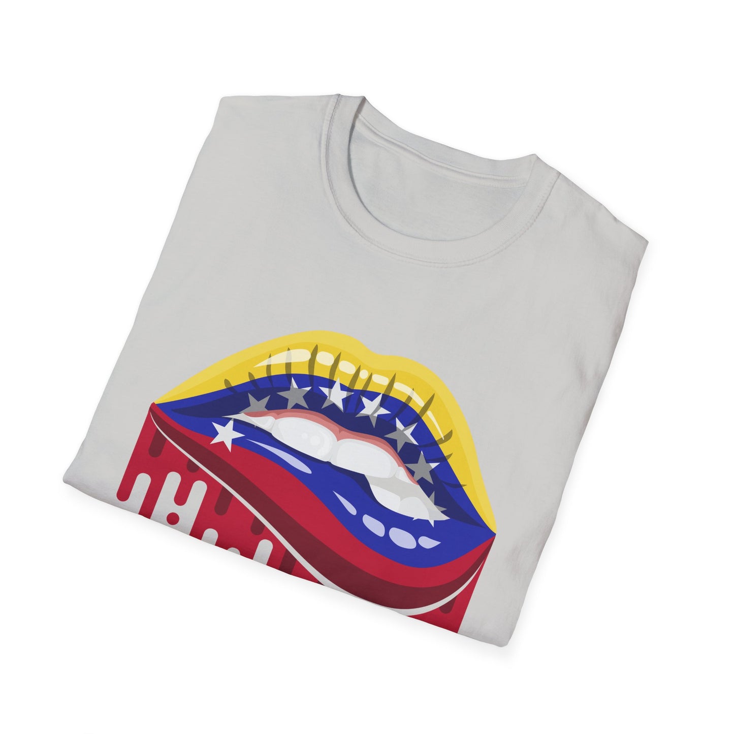 Venezuelan Pride Design with Dripping Paint-Unisex Softstyle T-Shirt