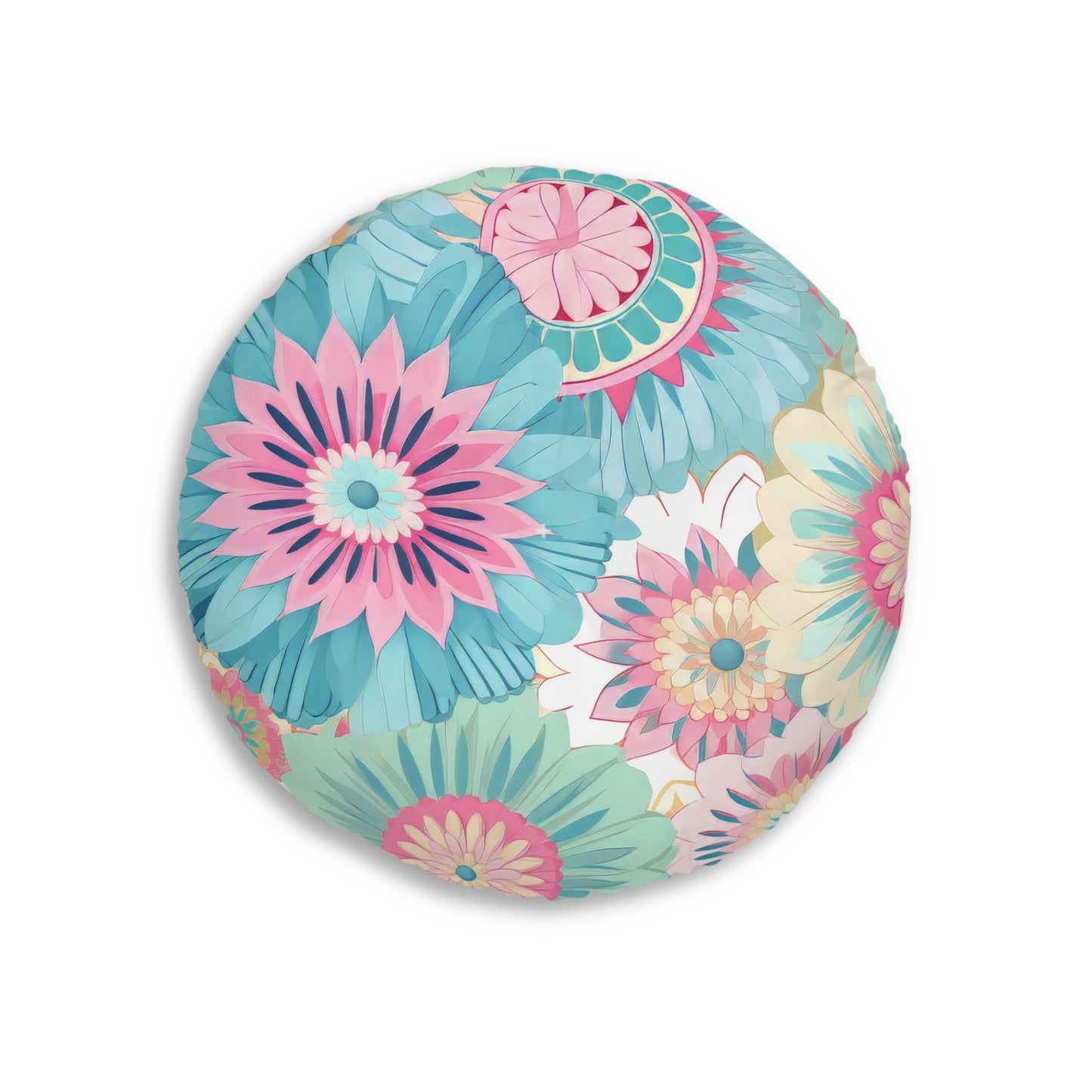 Boho Floral Tufted Floor Pillow