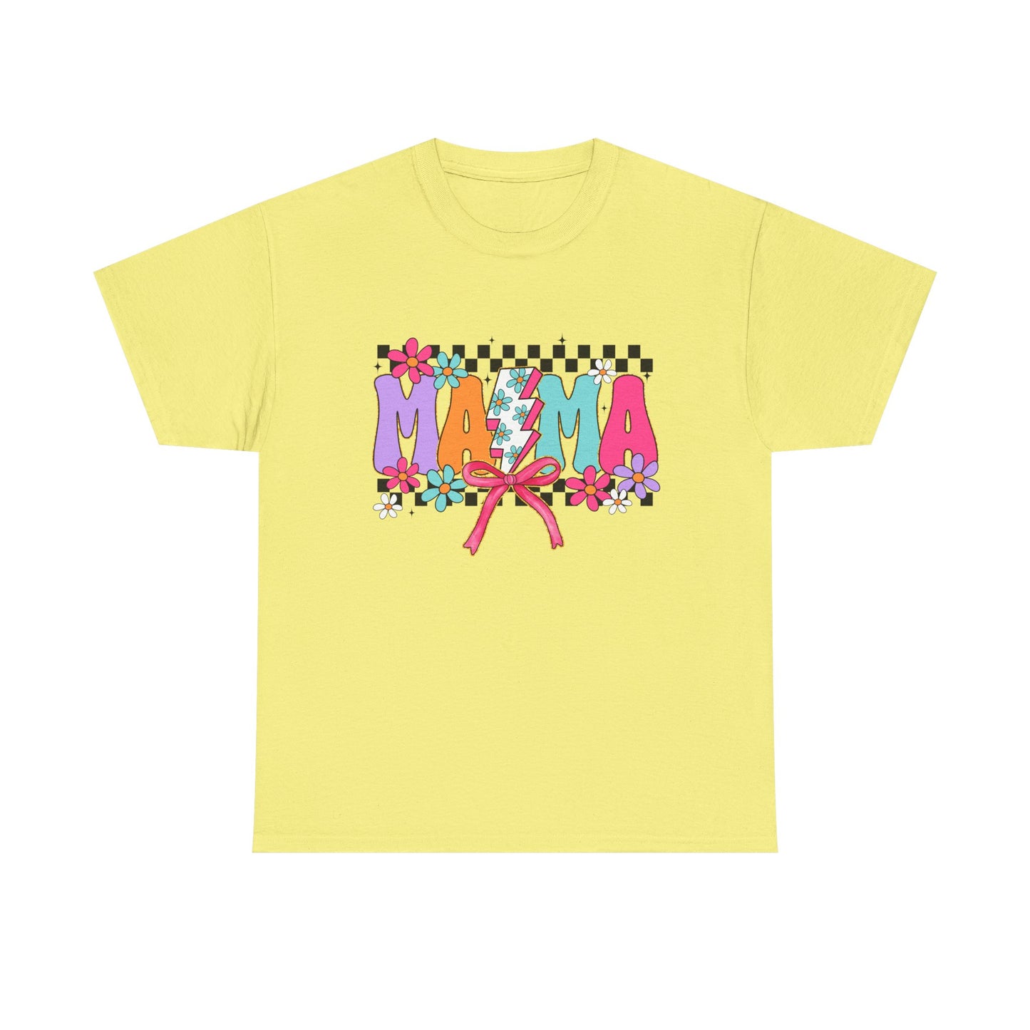Colorful 'Mama' Floral Unisex Heavy Cotton Tee