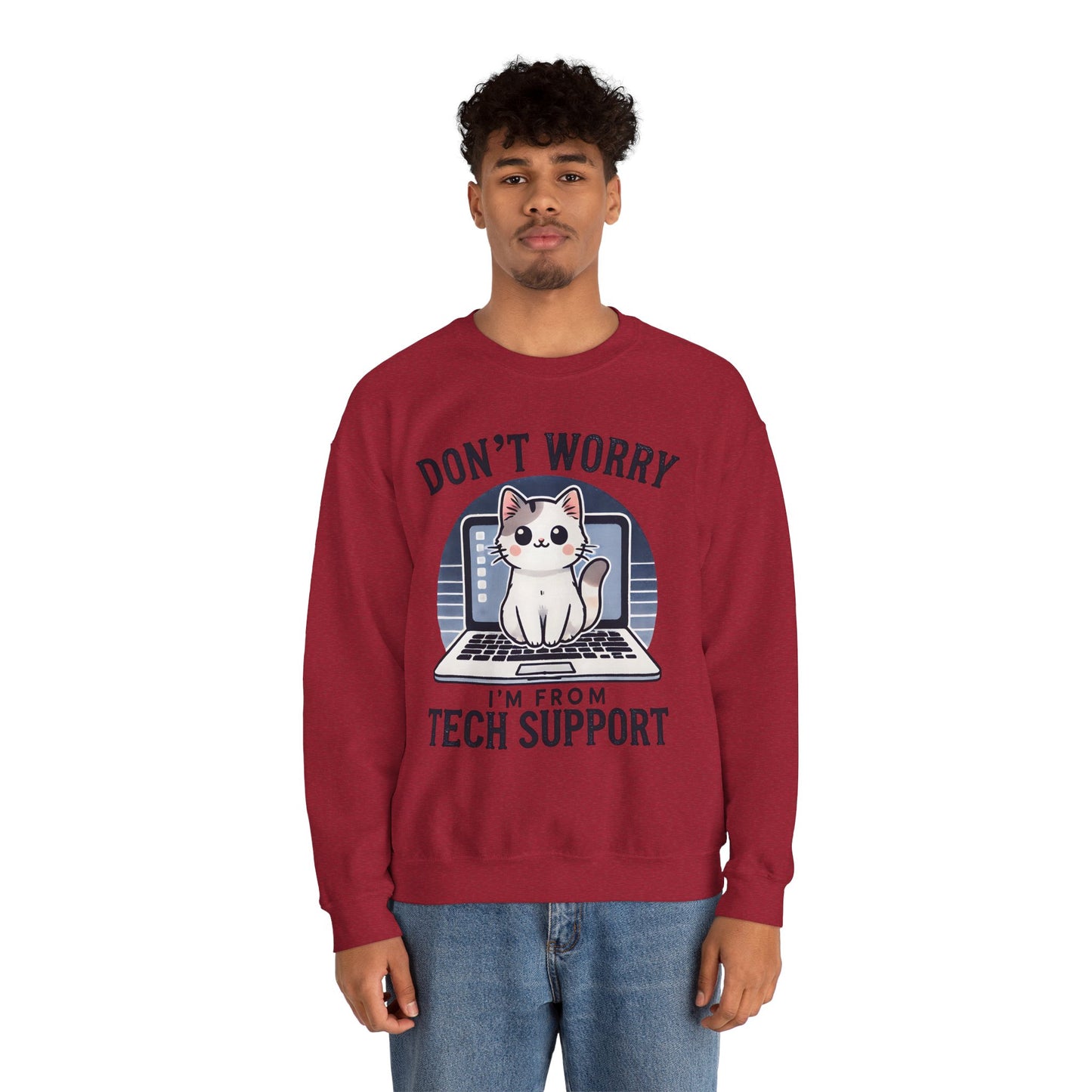 Cat Tech Support Crewneck Sweatshirt