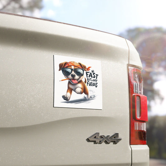 Fast But Not Furious Dog Car Magnet
