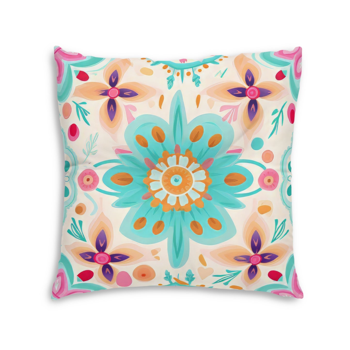 Cozy pastel boho Tufted Floor Pillow