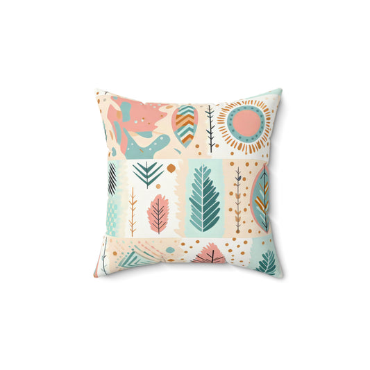 Boho Floral Square Pillow