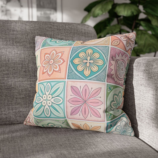 Boho Floral Pattern Pillowcase