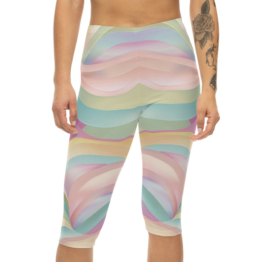 Pastel Waves Women’s Capri Leggings