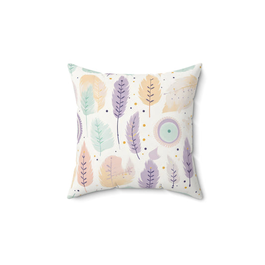 Whimsical Leaf Pattern Throw Pillow