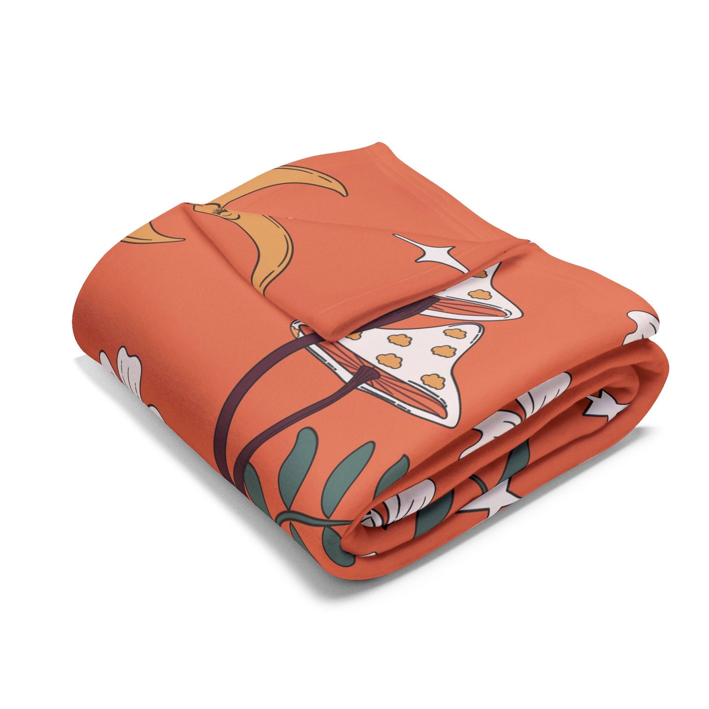 Cozy Boho Orange Fleece Blanket