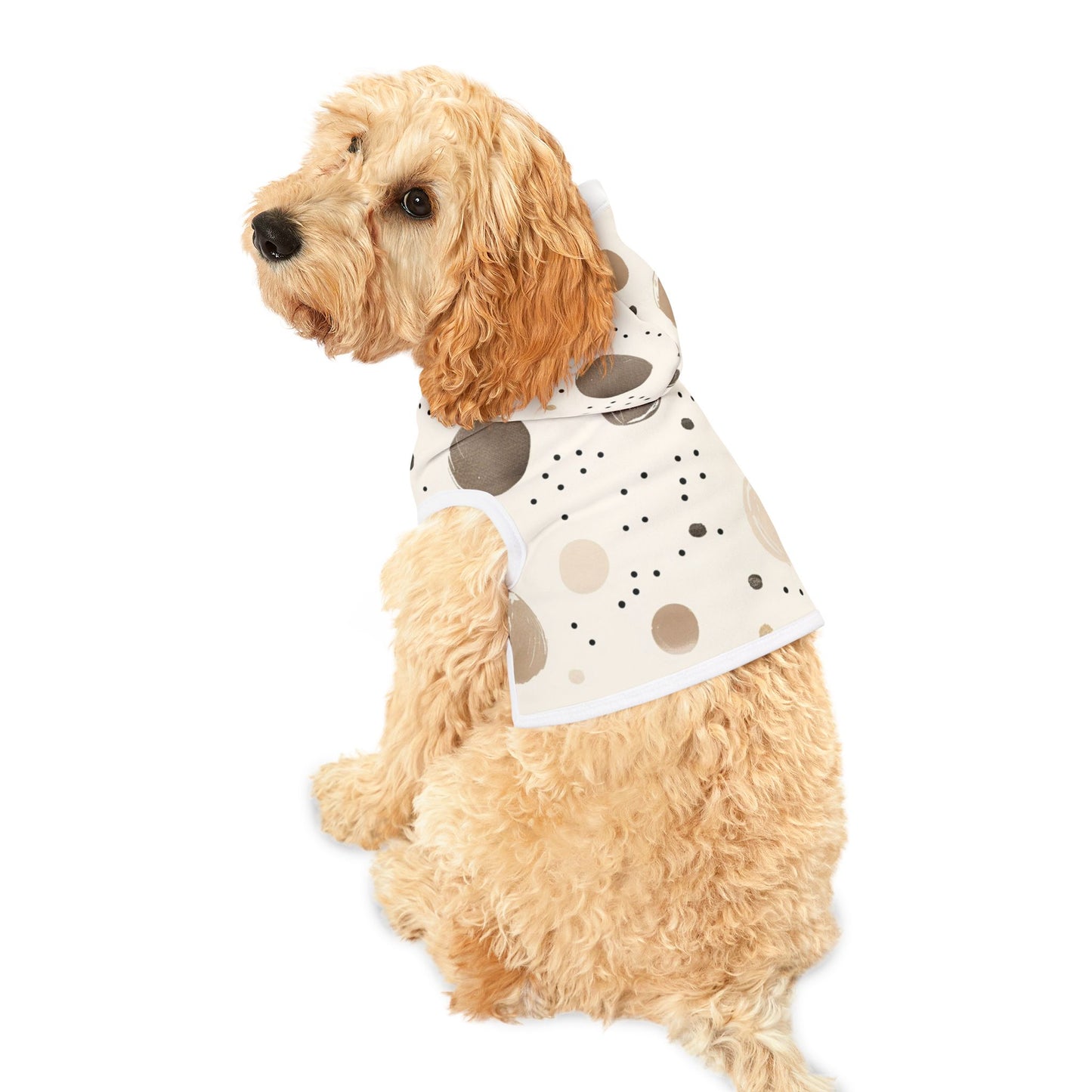 Stylish Pet Hoodie with Abstract Polka Dot Design