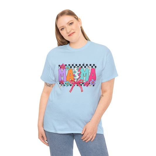 Colorful 'Mama' Floral Unisex Heavy Cotton Tee