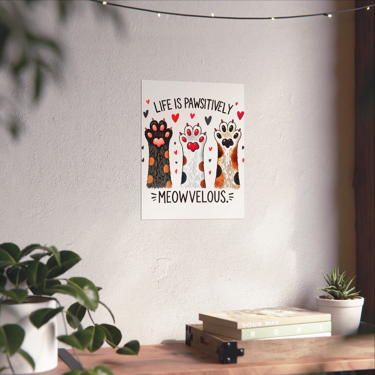 Cute Cat Paw Art Poster
