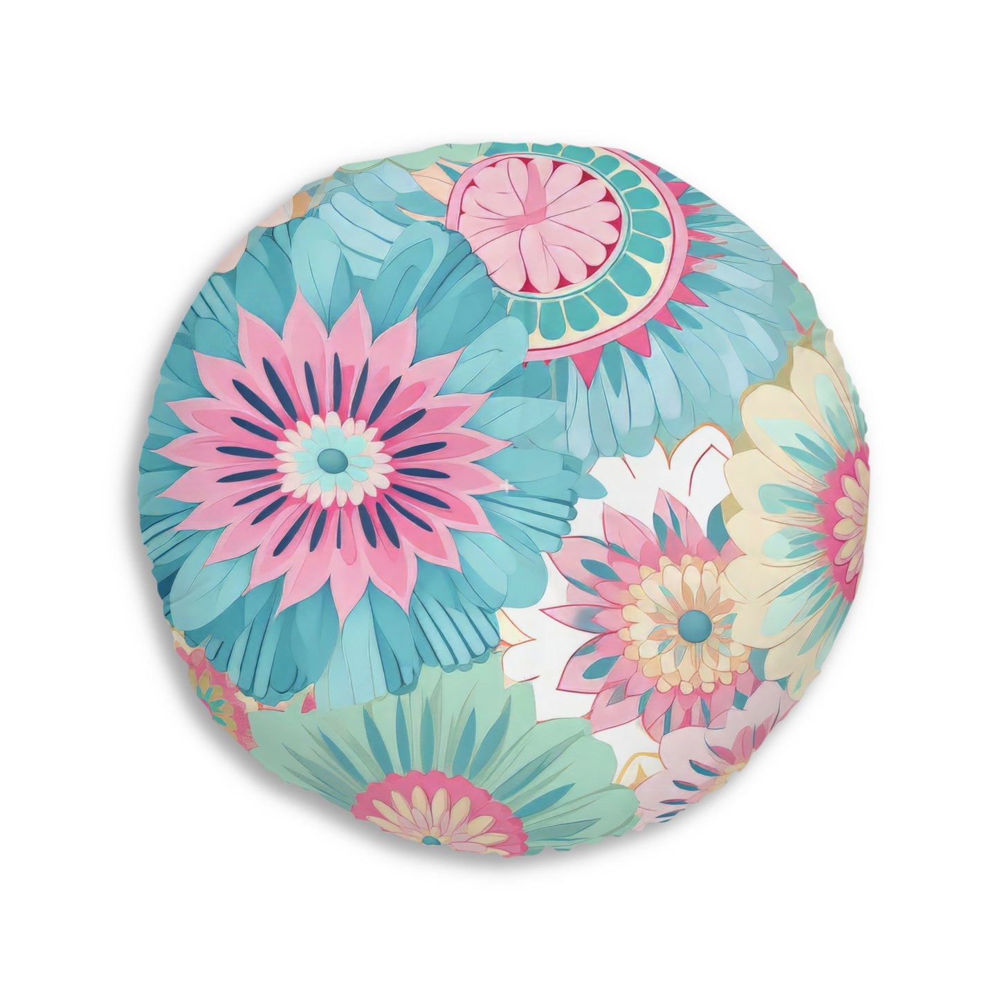 Boho Floral Tufted Floor Pillow